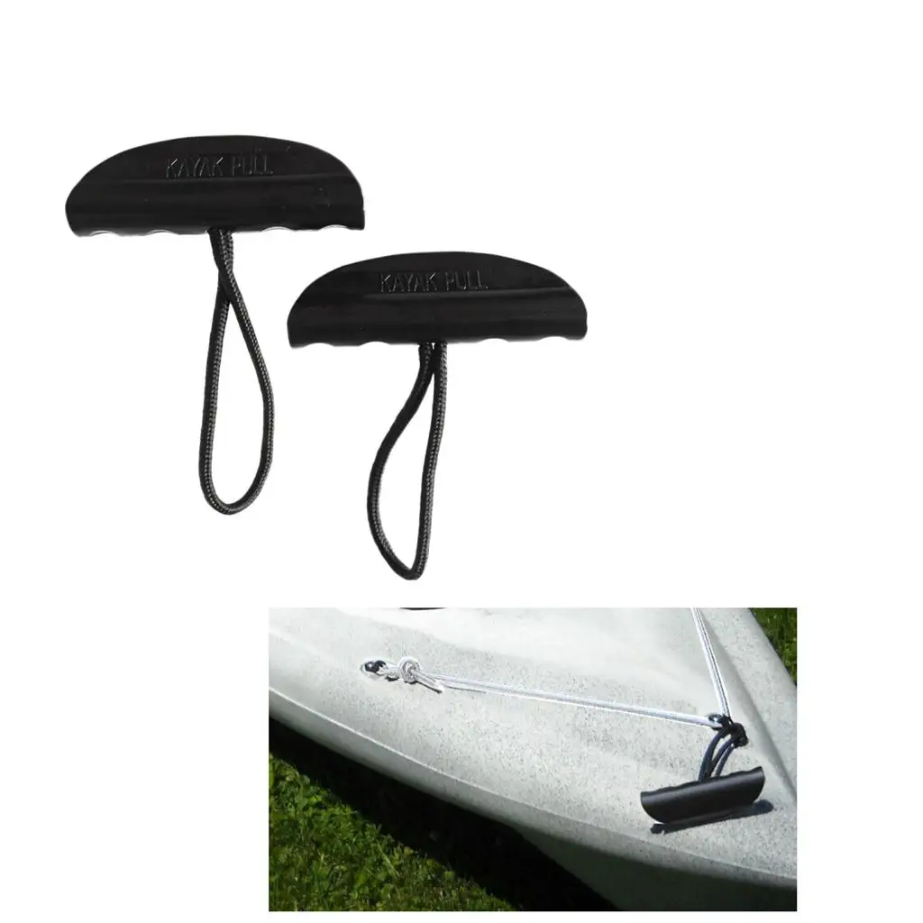 2 Pieces Nylon Kayak Canoe Pull Handle Carry Handle & Cord Universal for Marine Boat Rubber Dinghy