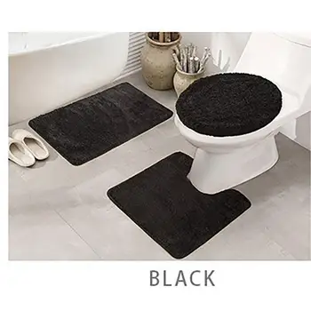 

Simple Design 3PCS/SET Modern Design Solid Bathroom Rug Set Bath Mat Contour Toilet Lid Cover for Home Bathroom