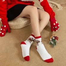 5 пар, теплые зимние мягкие носки-тапочки для женщин и девочек Рождественские мягкие удобные хлопковые зимние носки для сна Soxs 12,20