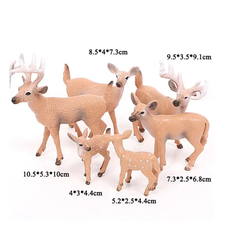 

Mini Deers Figure Christmas Doll White-tailed Reindeer Home Party Simulation Wild White-tailed Deer Landscape Decor Ornaments