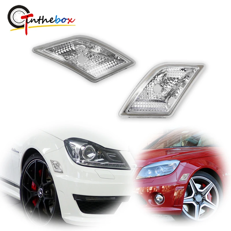 Gtinthebox 2pcs Clear Lens Front Sidemarker Light Housing Kit For 2008