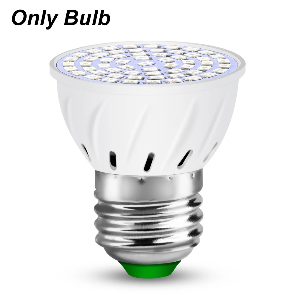 Only E27 Bulb E27 Светодиодный светильник полного спектра, светодиодный светильник для выращивания растений, гидропонный светодиодный светильник Fito, теплицы, лампы для выращивания цветов - Испускаемый цвет: Only E27 Bulb