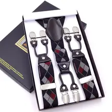 Винтажные мужские повседневные подтяжки из эластичного сплава с 6 клипсами в западном стиле, мужские подтяжки, мужские подтяжки