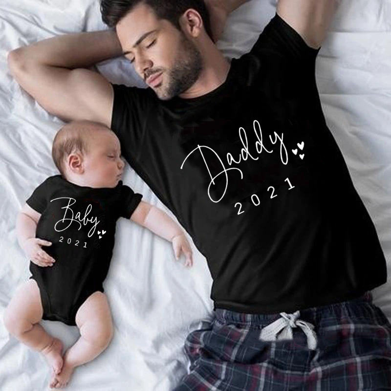 T Shirt Assorti Pour Bebe Papa Vetements De Famille Amusants Annonce De Grossesse Simple Look De Famille 21 Aliexpress