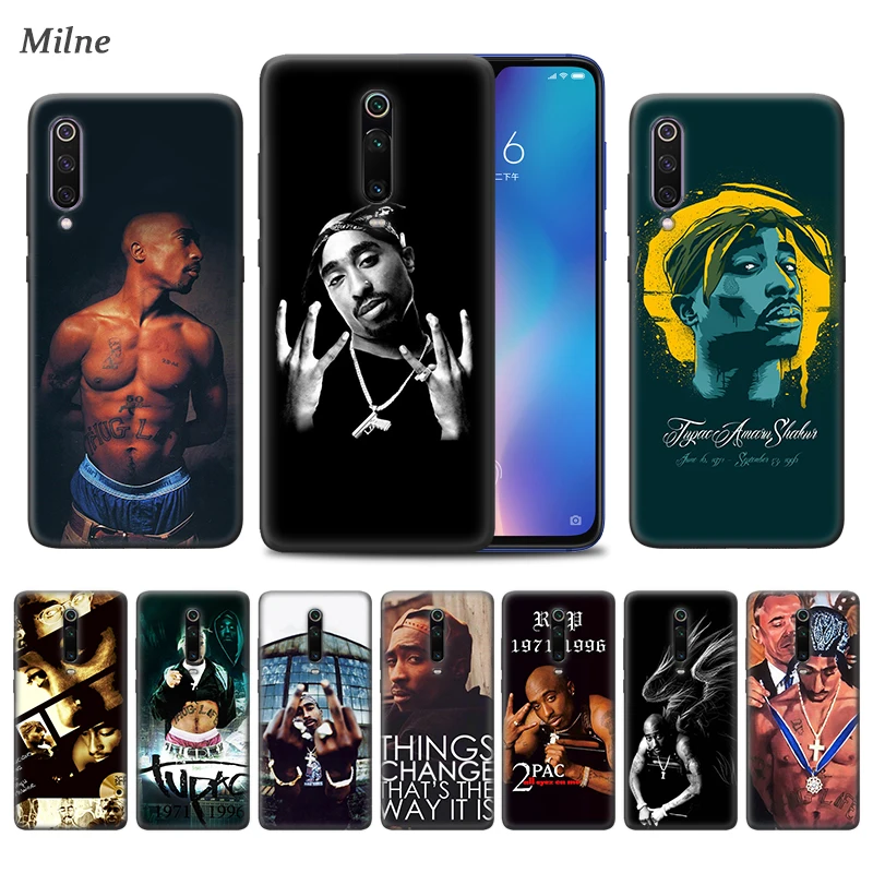 

2Pac Tupac Shakur Case for Xiaomi Redmi 8A K20 Note 7 8 8T 7A 6A 6 Mi 9T 10 9 Pro 5G CC9 A3 Black TPU Phone Coque Carcasa