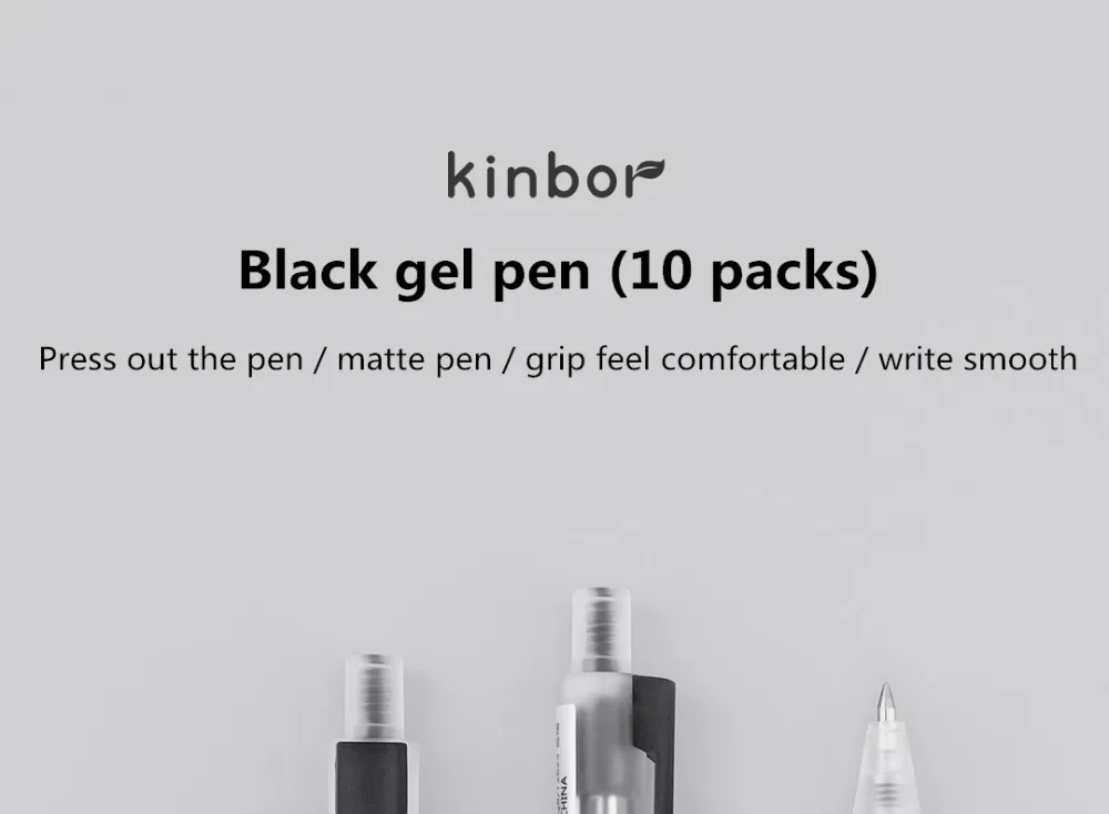 10 pcs / box Xiaomi Mijia Kinbor gel pen with 0.5mm black refill neutral pen Colorful colors smooth writing For Office School