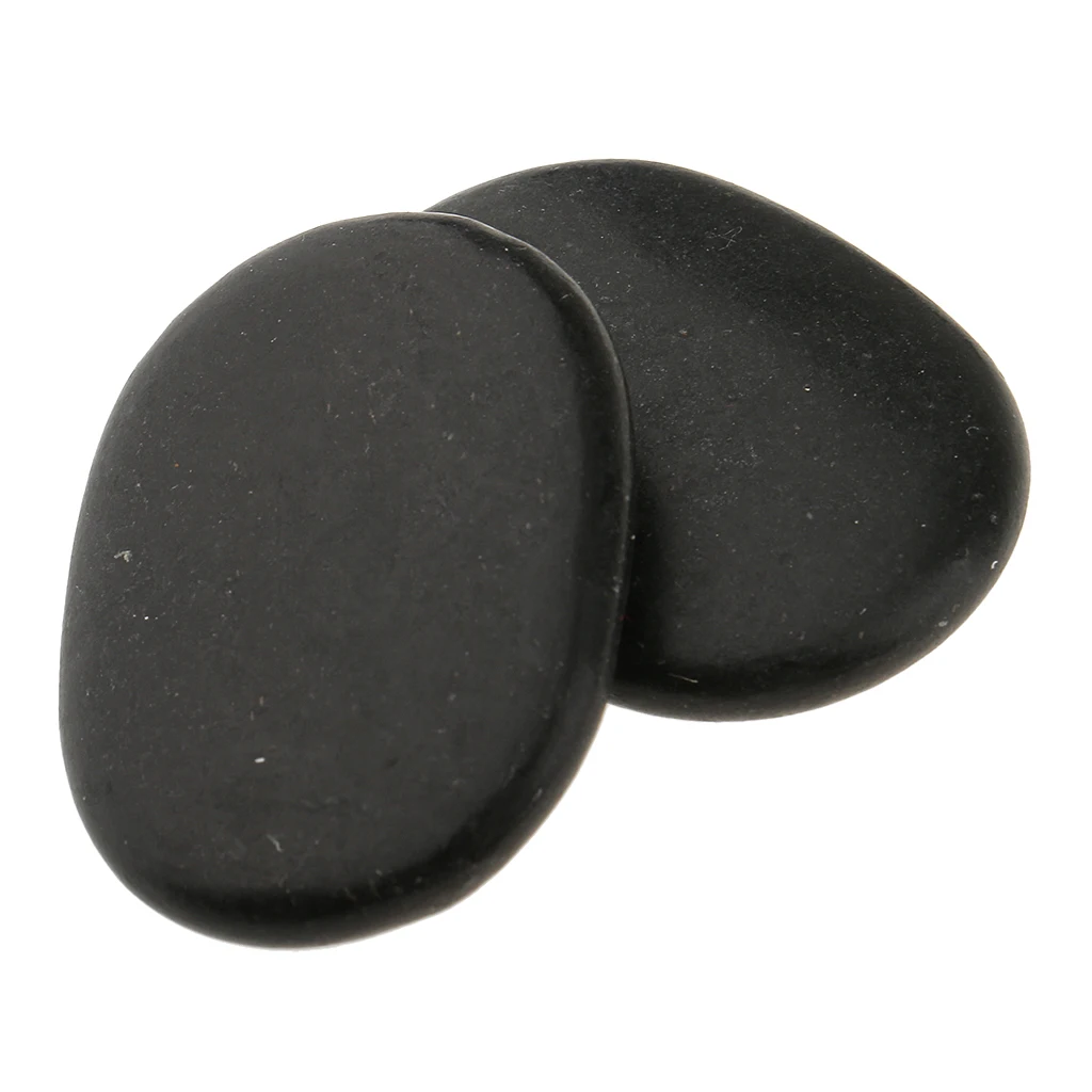 Pack of 10 Hot Spa Rocks Heat Basalt Therapy Massage Lava Natural Stones Pain Relief Size 4*3cm