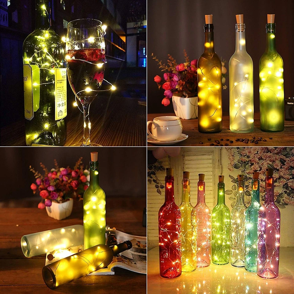 

Cork Shaped Wine Bottle Lights 1m/2m DIY LED String Light with Bottle Stopper Decoration for Alloween Christmas Holiday Party