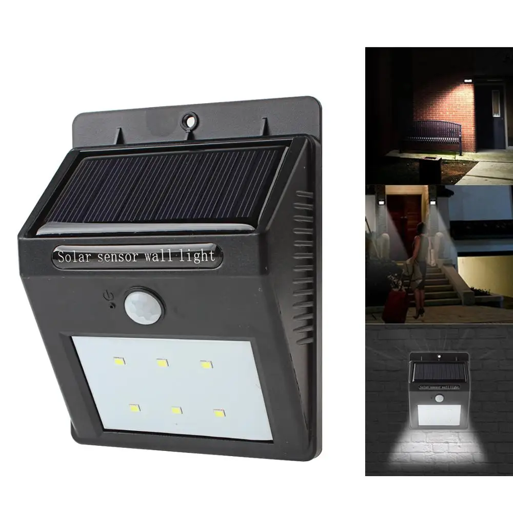 

Solar Lamps Power 6 LED PIR Motion Sensor Light Outdoor Garden Wall Lamp Waterproof Garden Lawn Lamps Landscape Yard Light