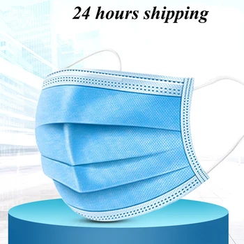 

High Quality In stock fast shipping 10 50 100 pcs 3 layer Face Mask Mouth Mask Disposable Masks Thickened fast deliver