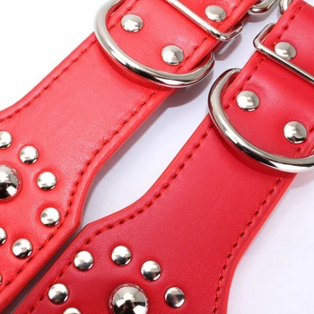 

Big Gothic Punk Spike Genuine Wide Leather Collar Spiked Pu Leather Dog Collar Medium Large German Shepherd Spikes High