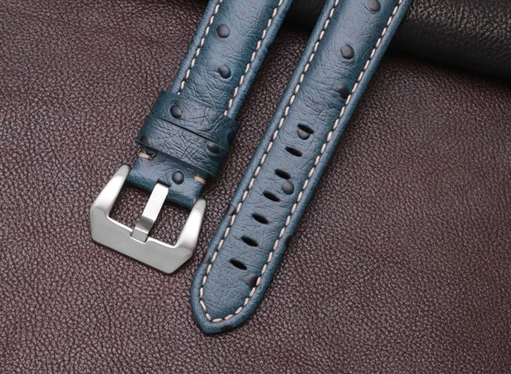 Ostrich pattern кожаный ремешок цвета: черная, синяя, коричневая Браслет Fit apple iwatch1/2/3/4 smart watch аксессуары