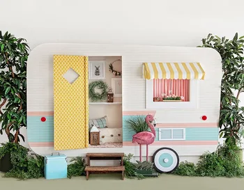 

Cartoon car house travel wedding Backdrop for Newborn Baby Photography Printed Children Birthday Party Photo Background