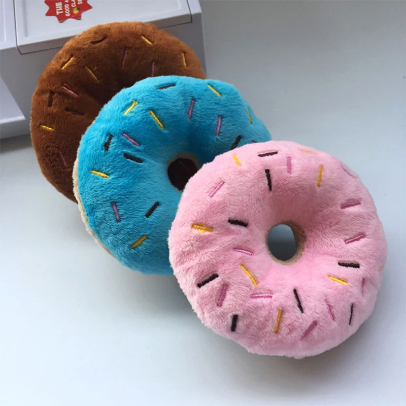

Dog Donut Toy Dog Chewing Dog Squeak Toy Lovely Pet Dog Puppy Cat Tugging Chew Squeaker Quack Sound Toy Dog Asccessories