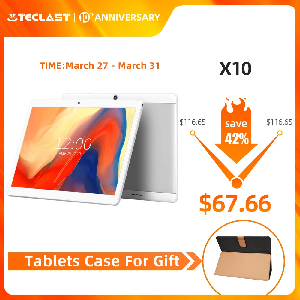 Teclast X10 планшет Android 10 1 дюймов планшеты 3G Телефонный звонок Phablet 1280*800 MTK 6580