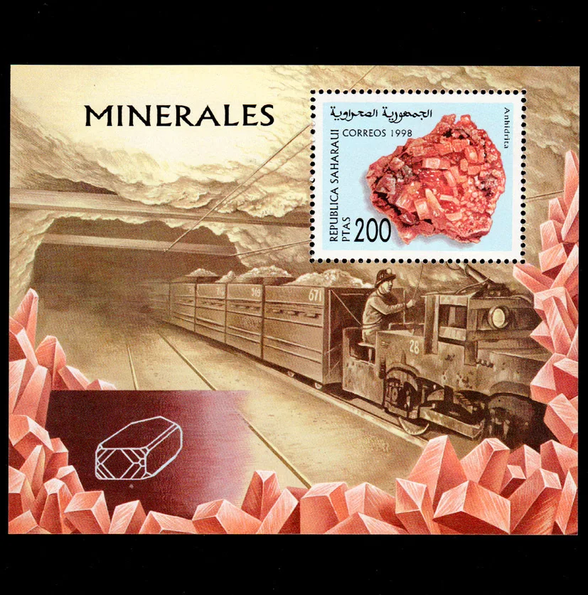 

1Sheet New Sahara Post Stamp 1998 African Minerals Souvenir Sheet Stamps MNH