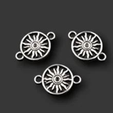 

10pcs Antique Silver Color Sun Connectors For Making Bracelet Earrings Gift DIY Charms Fashion Jewelry Crafts Findings 23*16mm