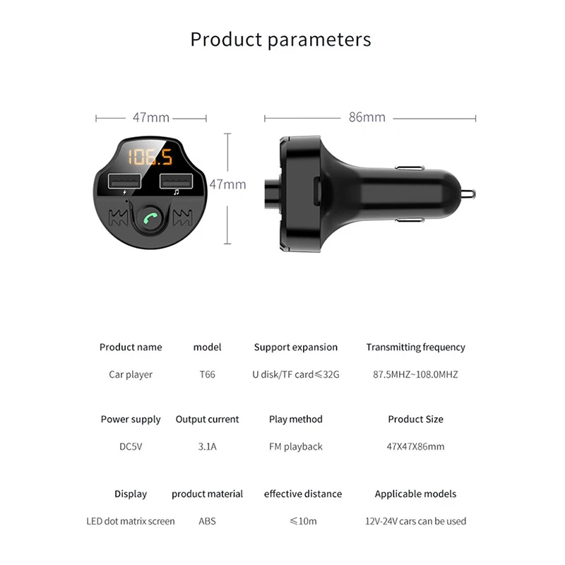 Стиль Bluetooth 5,1 Автомобильный MP3 Bluetooth плеер без потерь качество звука Bluetooth fm-передатчик Bluetooth автомобильное зарядное устройство
