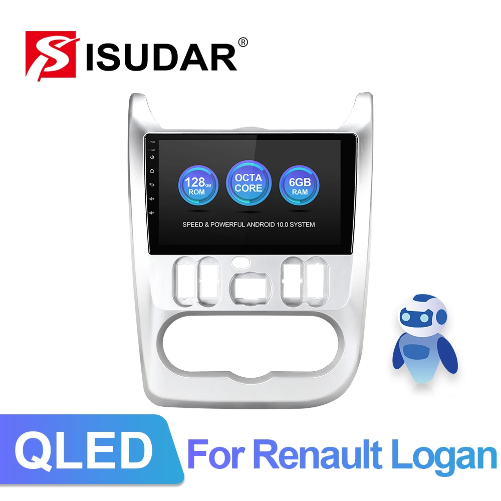 

ISUDAR V72 QLED Android 10 Car Radio For Renault Logan 1 Sandero Lada Lergus largus Dacia GPS Car Multimedia RAM 6G DVR no 2din
