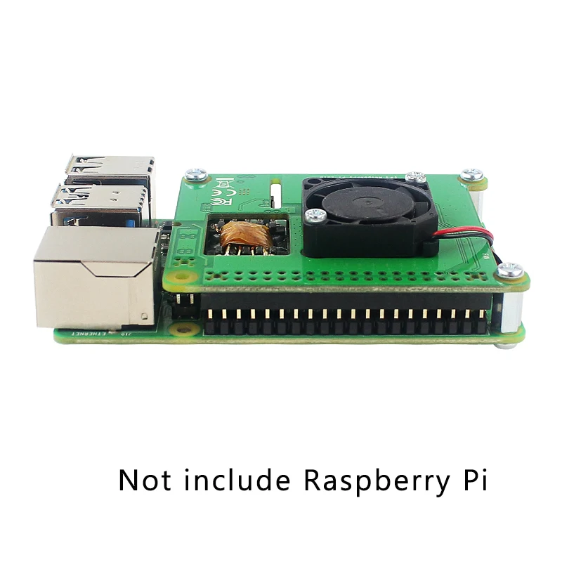 Новейшая Raspberry Pi PoE HAT надстройка с контролируемым температурой вентилятором для 4