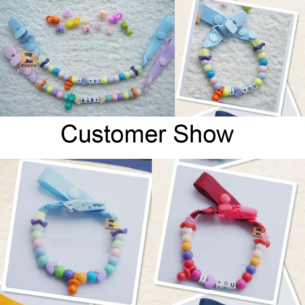 Free Shipping 15 Pcs Mix Colors Plastic Pacifier Clip Holder Soother Mam Baby Dummy Clips Chain For 20mm Ribbon 15 Colors 6