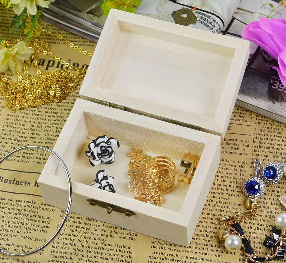 

Rectangular Wooden Box Retro Wooden Jewelry Box Accessories Storage Box Creative Crafts Makeup Storage Box