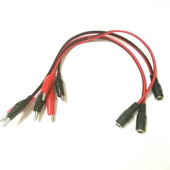 

10PCS DC Power 5.5 x 2.1mm Female Connector to Dual Alligator Clip Cable
