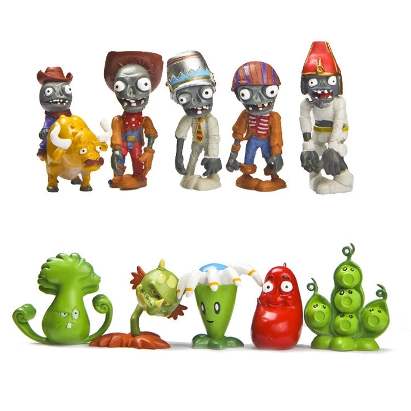 10 ピース/ロット植物 vs ゾンビ PVZ フィギュアおもちゃ植物と
