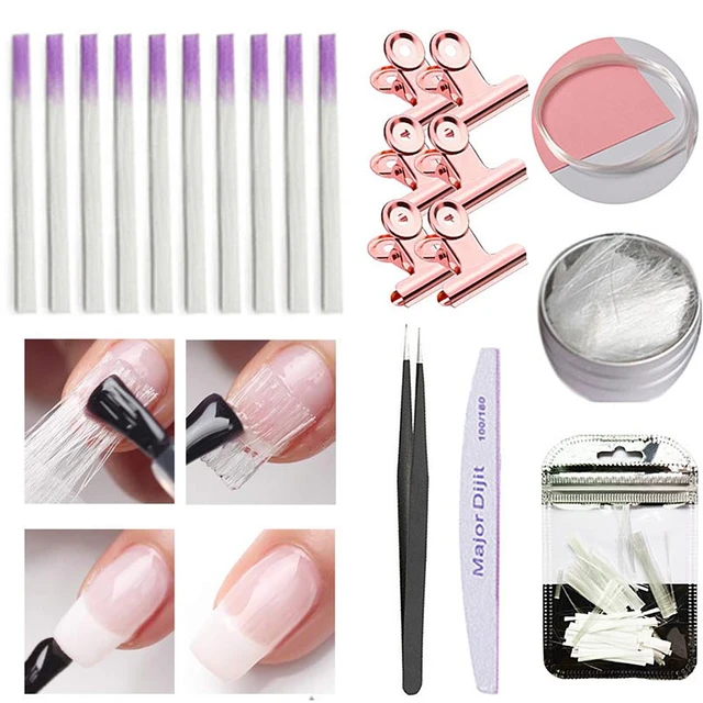 Fibernails Fiber Glass To Acrylic Nail Salon Glitter Acrylic Nail Tips |  eBay