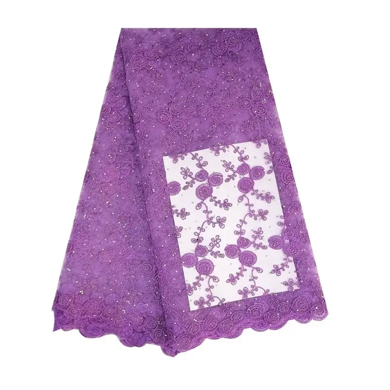 

Lilac Purple Guipure Cord Lace Fabric African Lace Fabric 2019 High Quality Lace Embroidery Lace Fabric for Women Dresses
