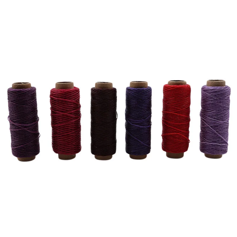 Red Purple 6 color Красочные кожи прошитая вручную швейные нитки плоский провод DIY ручной работы кожаная сумка швейная инструмент - Цвет: Red Purple 6 color