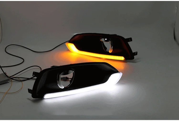 EOsuns led drl дневные ходовые огни+ передние противотуманные фары для Suzuki S-CROSS с динамическим движущимся желтым поворотным сигналом