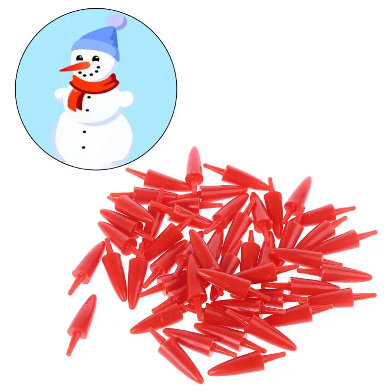 

50pcs 12x23mm Plastic DIY Snowman Nose for Handmade Craft Children Kids Toys Christmas Decor