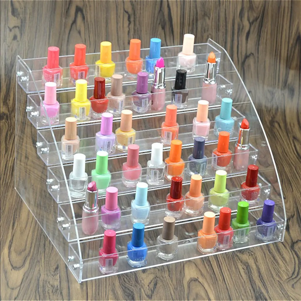 

Multi-Layers Transparent Lipstick Nail Polish Holder Display Stand Clear Acrylic Portable Makeup Storage Organizer Rack