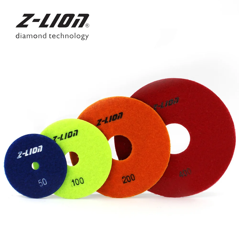 Z-LION 6 шт./партия " /4"/" /6" сухая алмазная полировальная площадка гибкий мраморный гранит камень острый шлифовальный дисковый крючок петля абразивный инструмент