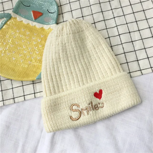 Детские шапочки Skullies Beanies для мальчиков и девочек, зимняя однотонная шапка с надписями и ушками звезд, теплые эластичные модные аксессуары с помпоном