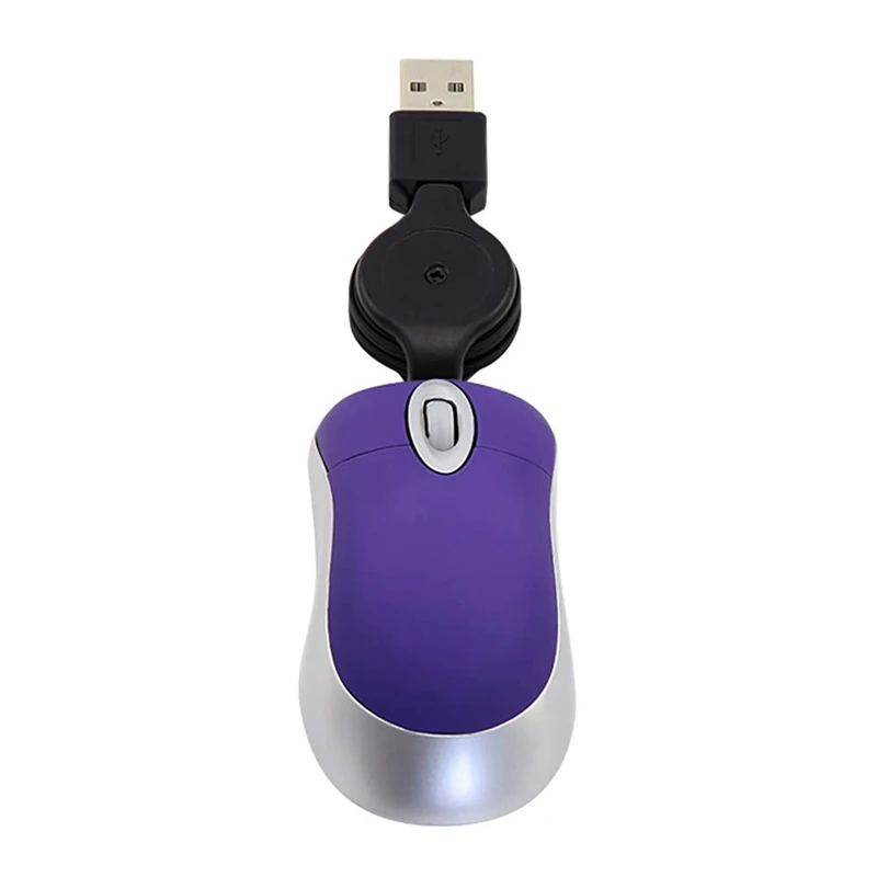 Мини USB Проводная мышь, маленькая Выдвижная мышь 1600 dpi, оптическая компактная дорожная мышь для Windows 98 2000 XP Vista версия