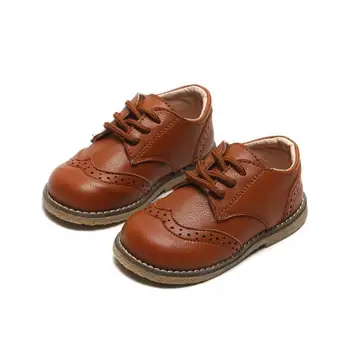 

2020 High Quality Children Leather Shoes Boys Sneakers Breathable Baby girls Toddler Shoes Flat Lace Up Leisure Boys Sneaker