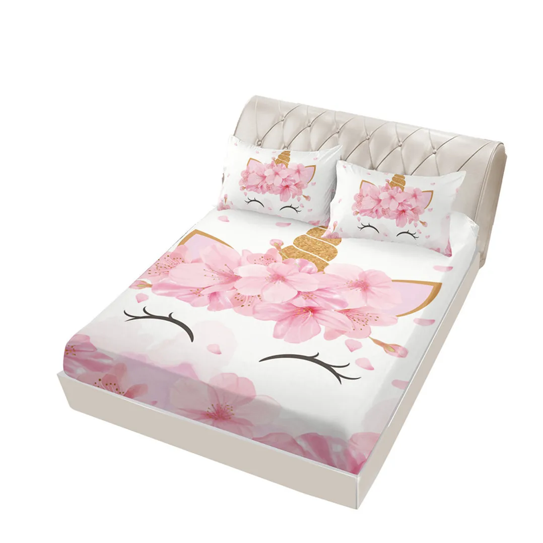 Flowers Unicorn Fitted Sheets