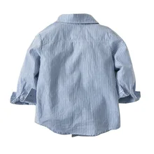 AliExpress детская одежда; коллекция года; сезон весна-осень; новая стильная рубашка с длинными рукавами для мальчиков; детская хлопковая рубашка в полоску из чистого хлопка