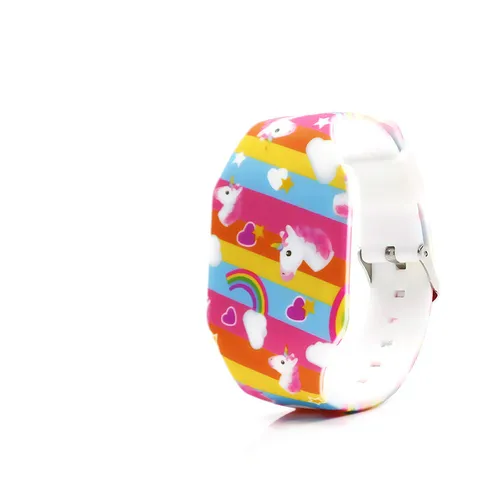 Cartoon Children's Watches Cute Rainbow pony Luminous LED silica gel Watch Kids Student Electronic Watch birthday gifts