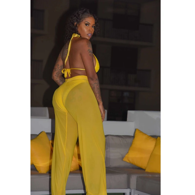 Hirigin Sexy Women Beach Mesh Pants 