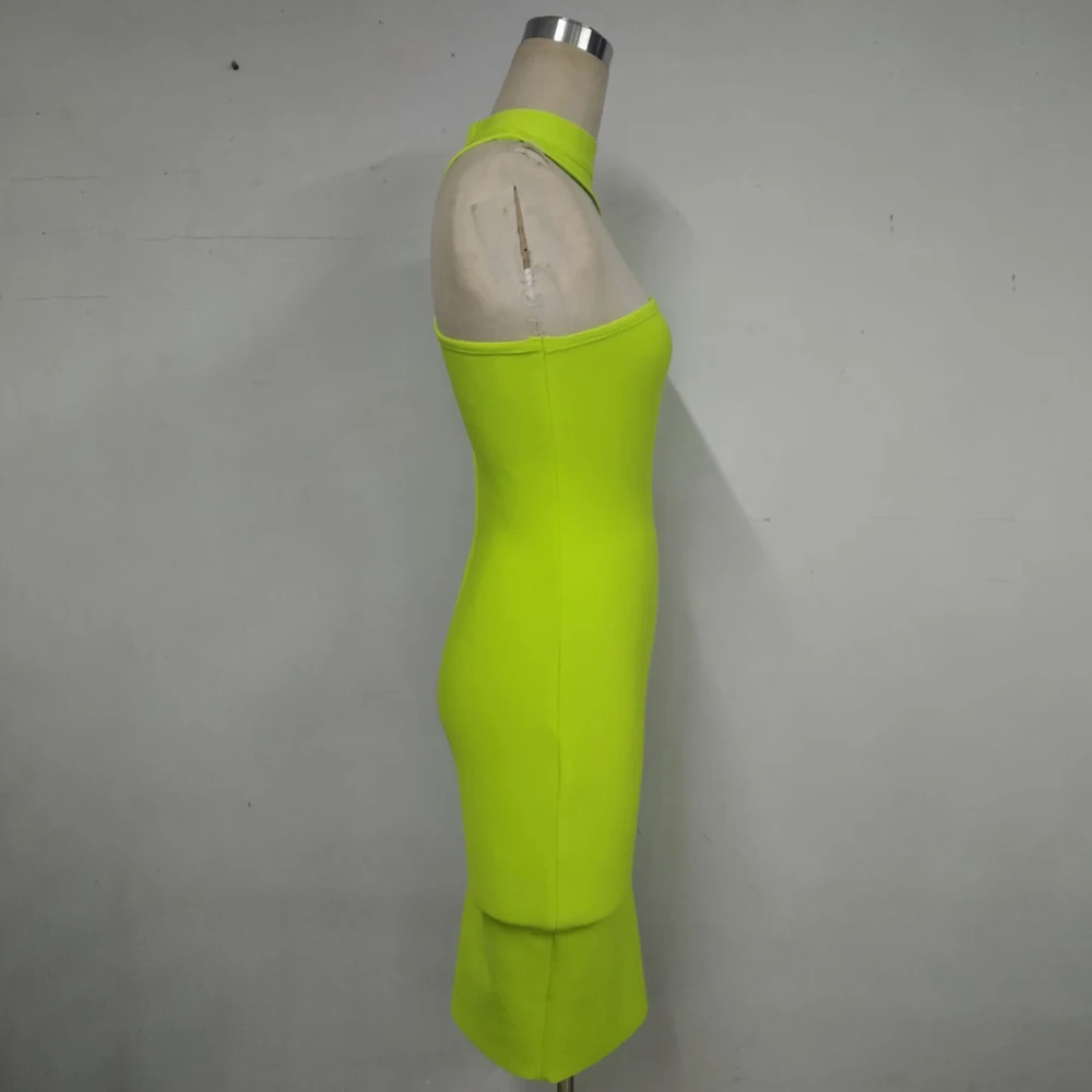 Новое поступление, модное женское сексуальное платье без рукавов, облегающее летнее платье выше колена на одно плечо, асимметричная повязка, платья