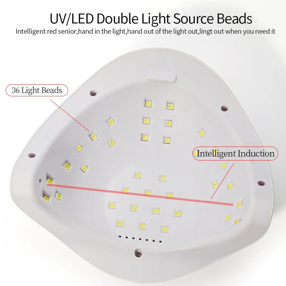 ROHWXY Светодиодный УФ-лампа для маникюра 72 Вт Портативная Сушилка для ногтей 36 светодиодный s ледяные лампы для сушки всех ногтей Гель-лак Инструменты для дизайна ногтей