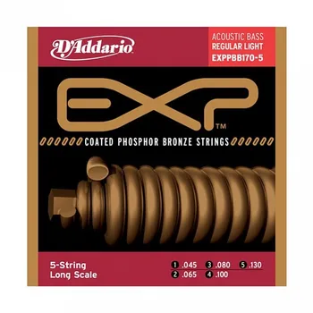

Exppbb170-5 coated phosphor bronze strings for 5-pp. acust. bass guitar, 45-130, D'Addario