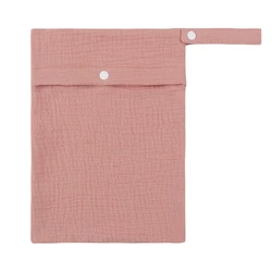 Sac à langer multifonctionnel pour bébé, réutilisable, couleur unie, pochette de voyage, sac de rangement en coton doux pour maman 25x20cm 
