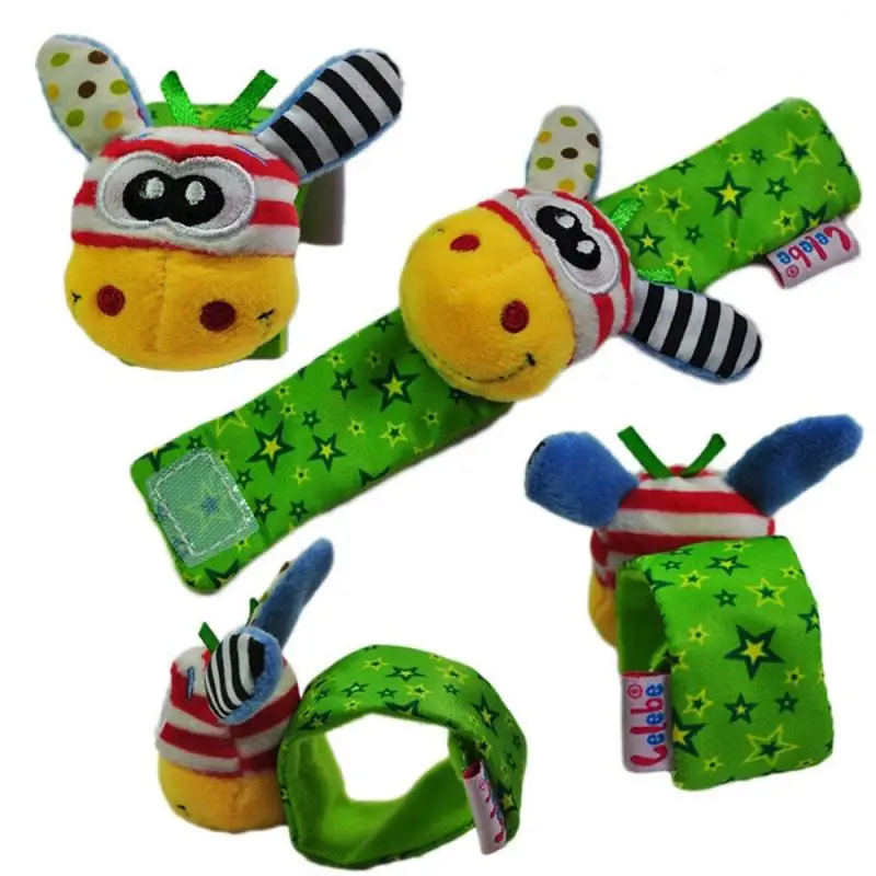 

Baby Bell Toys Animals Play Cute Plush Wrist Band Sensory Toys Baby Rattles Stuffed Toys Attract Baby's Attention Gifts Random