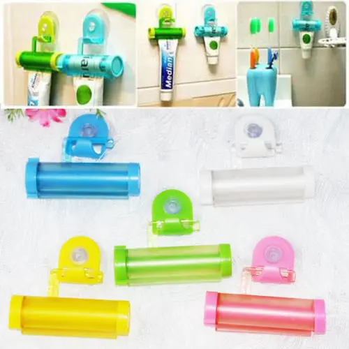 Sucker Hanging Rolling Squeezer Tube Toothpaste Dispenser Facial Cleanser Dispenser Home Commodity Bathroom Accessories
