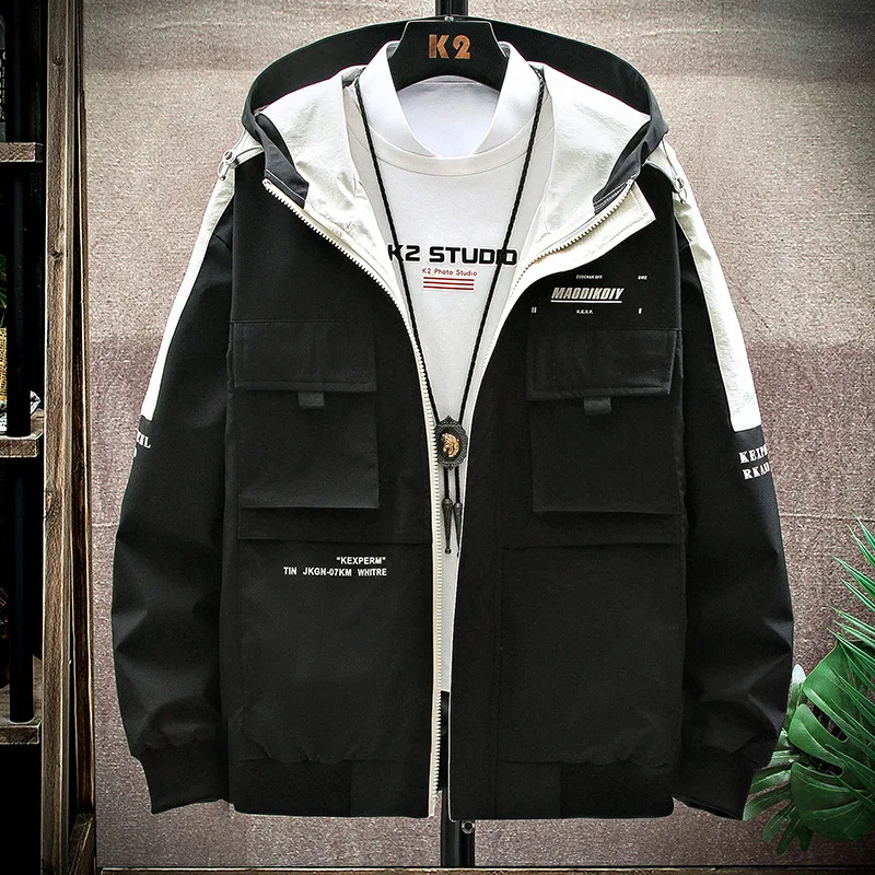 

2020 New Style Tooling Jacket Men's Korean-style Loose-Fit Coat Fashion INS Casual Versatile Youth Hooded Spring Clothing Tops