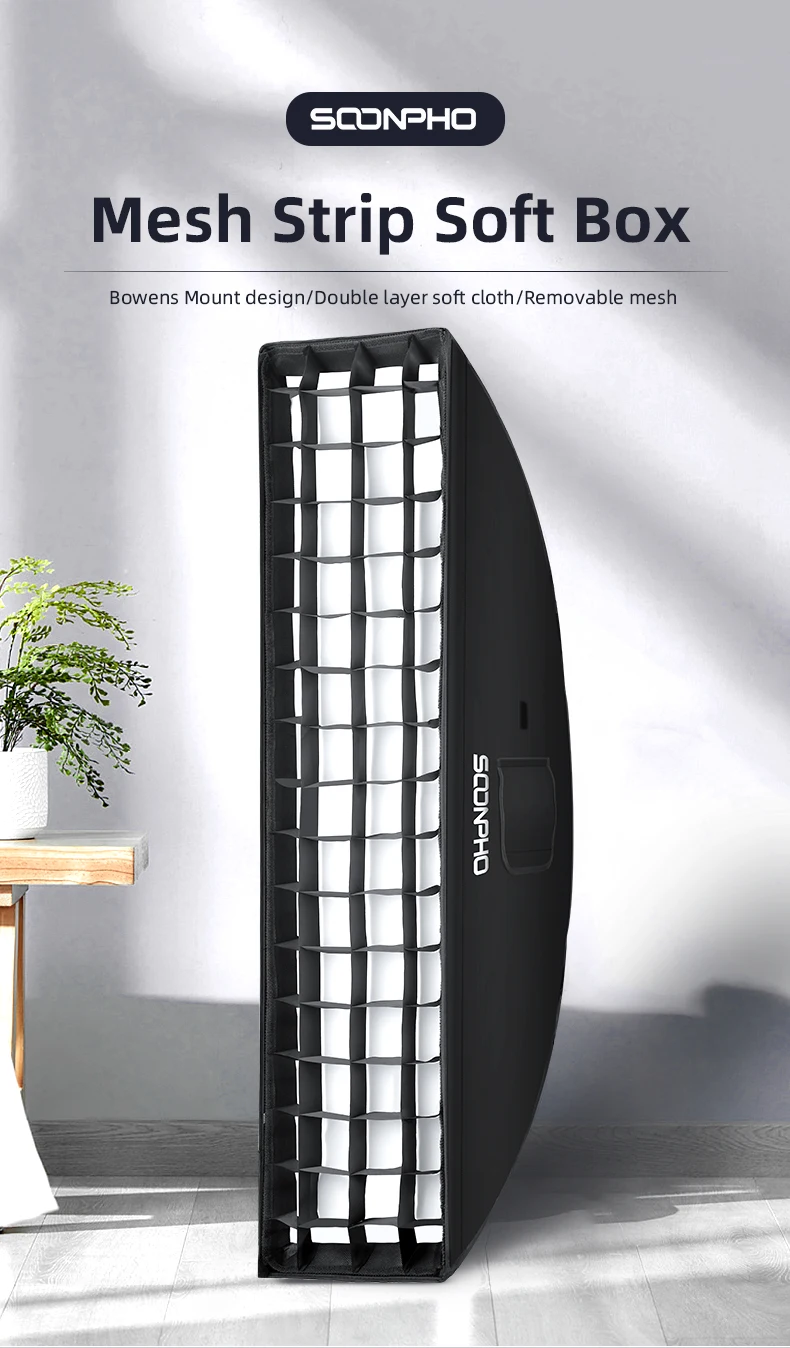 22x90CM Softbox Bowens Mount With Honeycomb Grid Soft Box Photography Accessorie